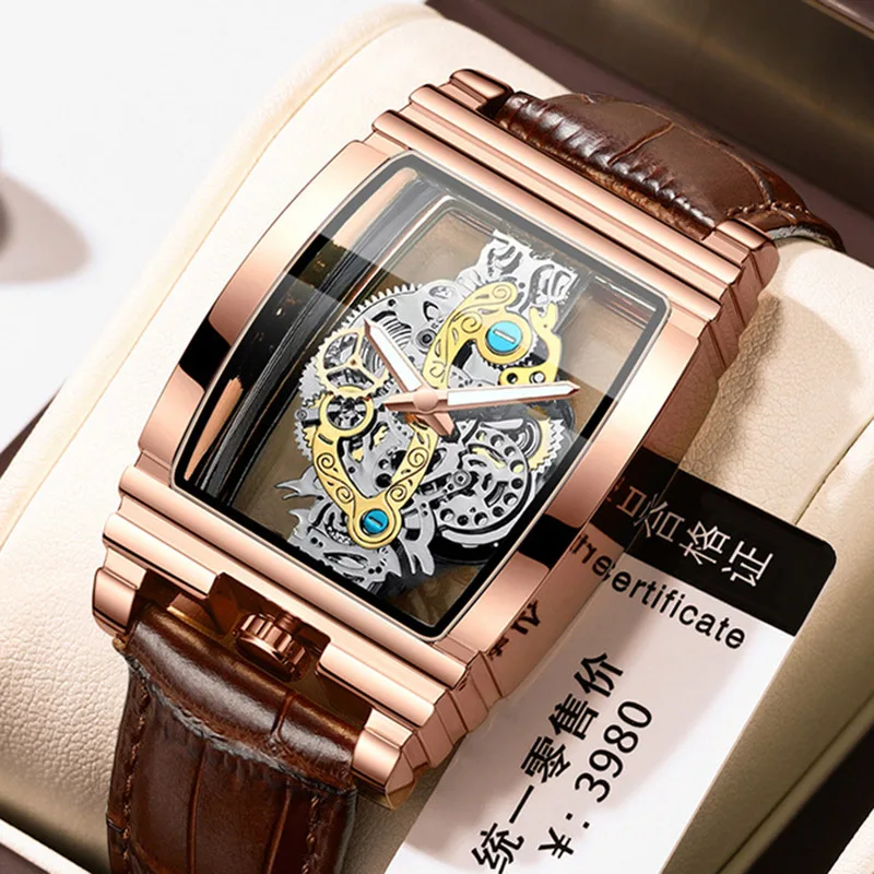 Fashion Men's Hollowed Out Watch Barrel Shaped Leather Strap Waterproof Clock Male's Business Creative Gift Quartz Wristwatch
Fashion Men's Hollowed Out Watch Barrel Shaped Leather Strap Waterproof Clock Male's Business Creative Gift Quartz Wristwatch