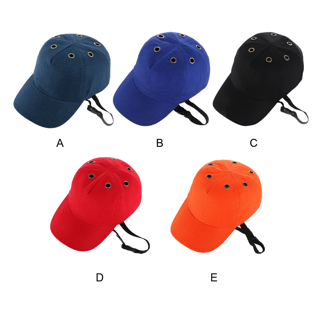

Men s Breathable Polyester Baseball Hat Impact Proof Safety Cap Portable 6 Holes Adjustable Peaked Hats Headgear