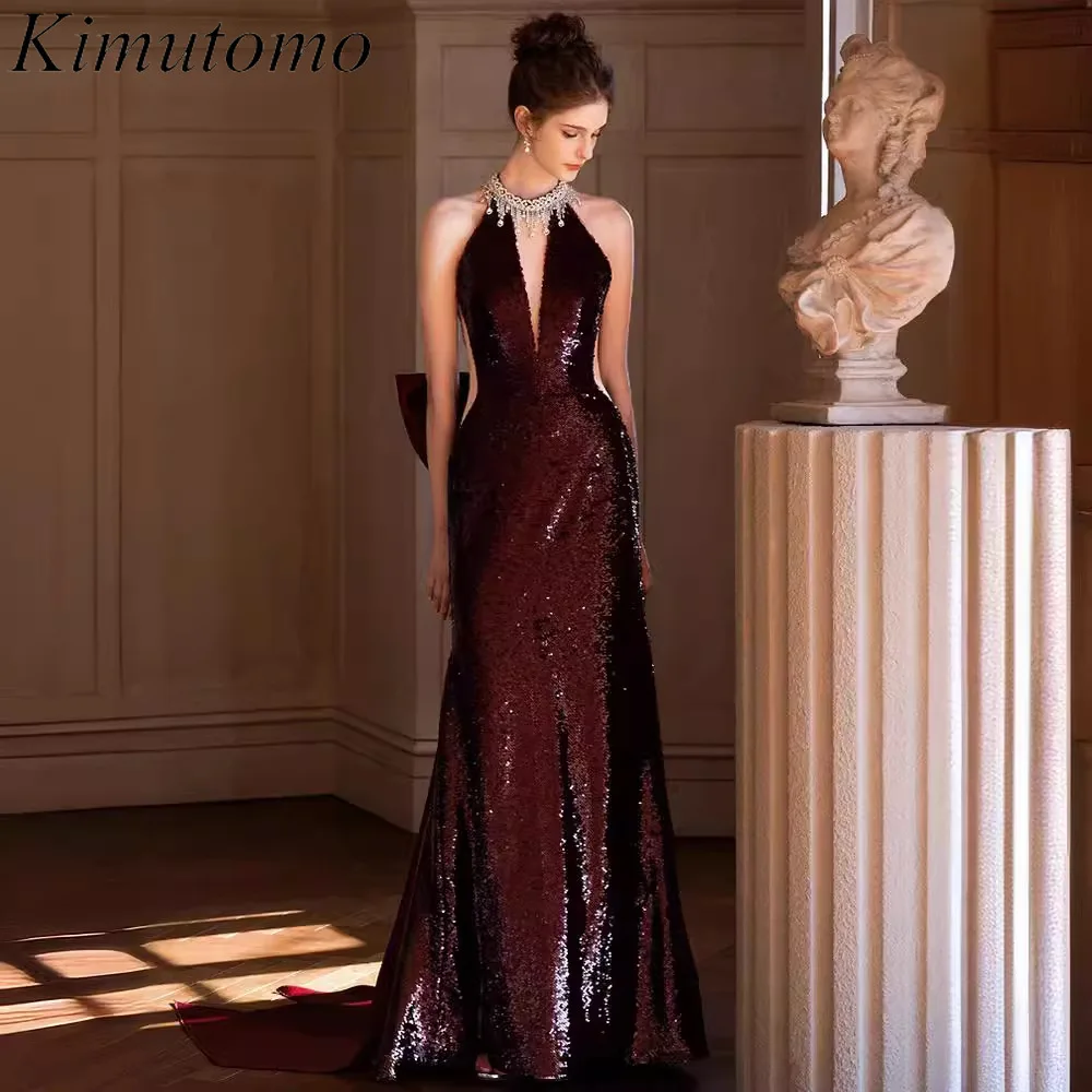 Kimutomo Sexy Halter Sequined Evening Dresses Heavy Industry Low V Neck Fishtail Hip Dress Vestidos Para Bodas Mujer Invitada
Kimutomo Sexy Halter Sequined Evening Dresses Heavy Industry Low V Neck Fishtail Hip Dress Vestidos Para Bodas Mujer Invitada