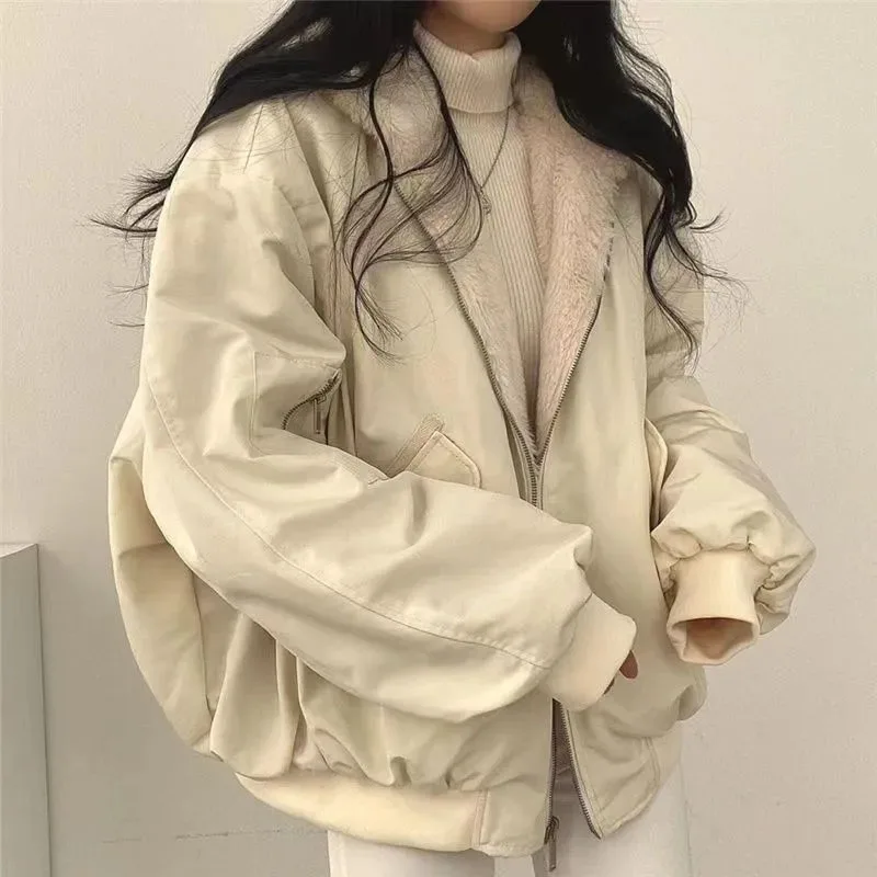 Coat for Women Thicken Lamb Wool Oversized Parkas Clothes Fashion Loose Hooded Casual Solid Warm Jacket Winter Jacket Women 2022
Coat for Women Thicken Lamb Wool Oversized Parkas Clothes Fashion Loose Hooded Casual Solid Warm Jacket Winter Jacket Women 2022