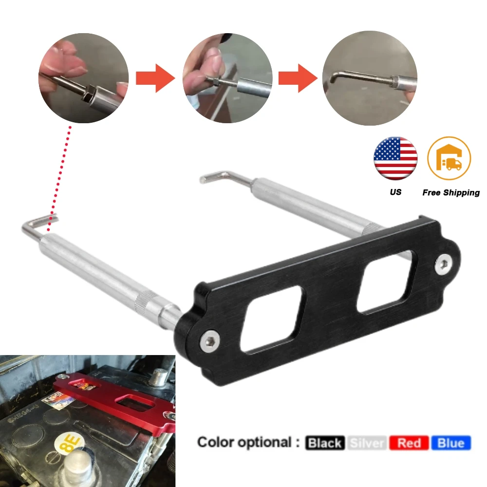 Aluminum Adjustable Car Battery Tie Down Kit Hold Down Rod For Honda Civic/CRX S2000 Acura Integra RSX Stainless Tray Hooks
Aluminum Adjustable Car Battery Tie Down Kit Hold Down Rod For Honda Civic/CRX S2000 Acura Integra RSX Stainless Tray Hooks