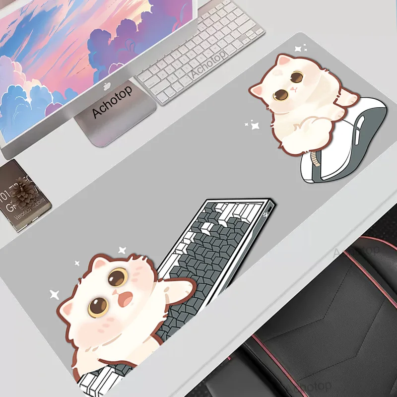 

Mouse Pads Cute Cat Table Mats Computer Mousepad Company Desk Pad 100x50cm Large Gamer Mausepads Office Mouse Mat XXL Mice Rugs