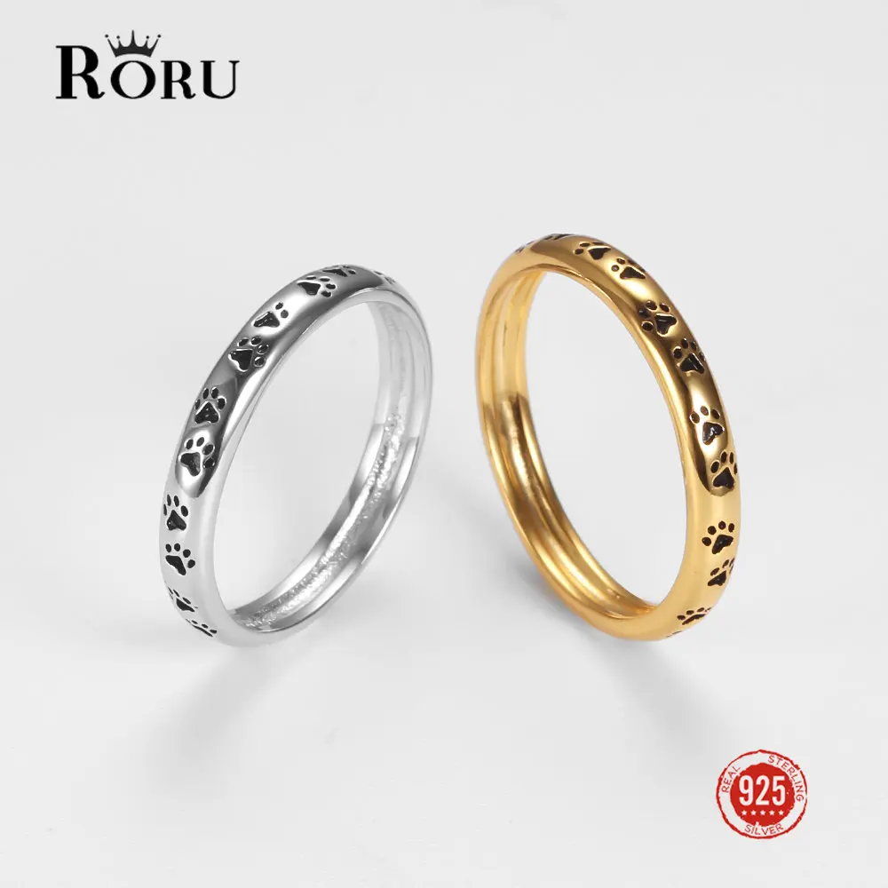 Genuine 925 Sterling Silver Cat Dog Claw Footprint Rings Gold Plated for Women Couple Trending Fine Jewelry Valentine's Day Gift
Genuine 925 Sterling Silver Cat Dog Claw Footprint Rings Gold Plated for Women Couple Trending Fine Jewelry Valentine's Day Gift