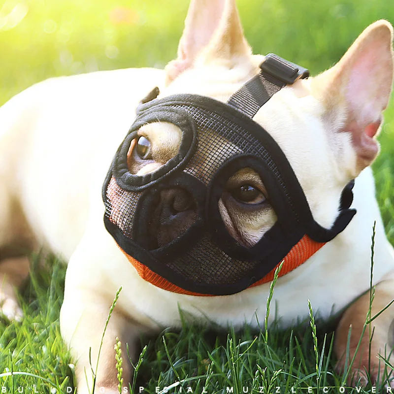 

Pet Dog Muzzles Adjustable Breathable Dog Mouth Cover Anti Bark Bite Mesh Dogs Mouth Muzzle Mask for French Bulldog Pug