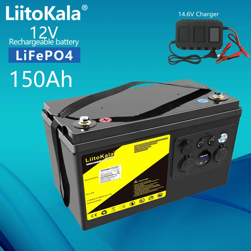 LiitoKala 12V 150Ah LiFePO4 Battery 12.8V Power For RV Campers Golf Cart Off-Road Off-grid Solar Wind,QC3.0 Type-C USB output
LiitoKala 12V 150Ah LiFePO4 Battery 12.8V Power For RV Campers Golf Cart Off-Road Off-grid Solar Wind,QC3.0 Type-C USB output