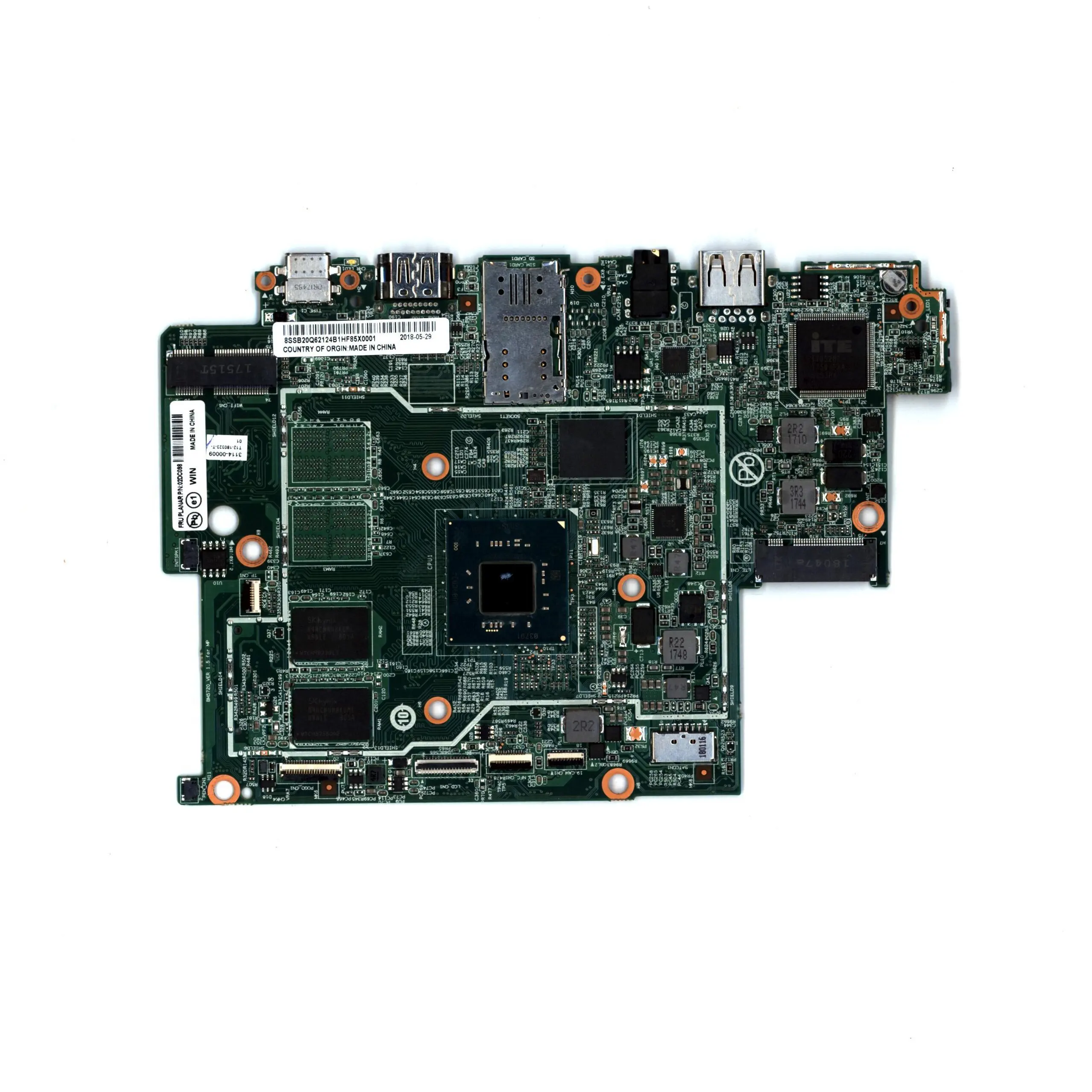 

SN BM5720 FRU PN 02DC098 CPU N4000 2GB 64G Y-TPM Model optional compatible replacement Tablet 10 Laptop computer motherboard