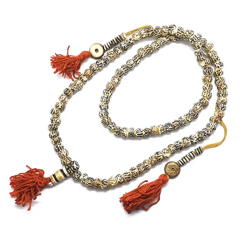 Chapelet tibétain avec perles de prière, chapelet bouddhiste, Yak Sophia, OM MANI PAD, plus proche HUM, 108, BRO985 2