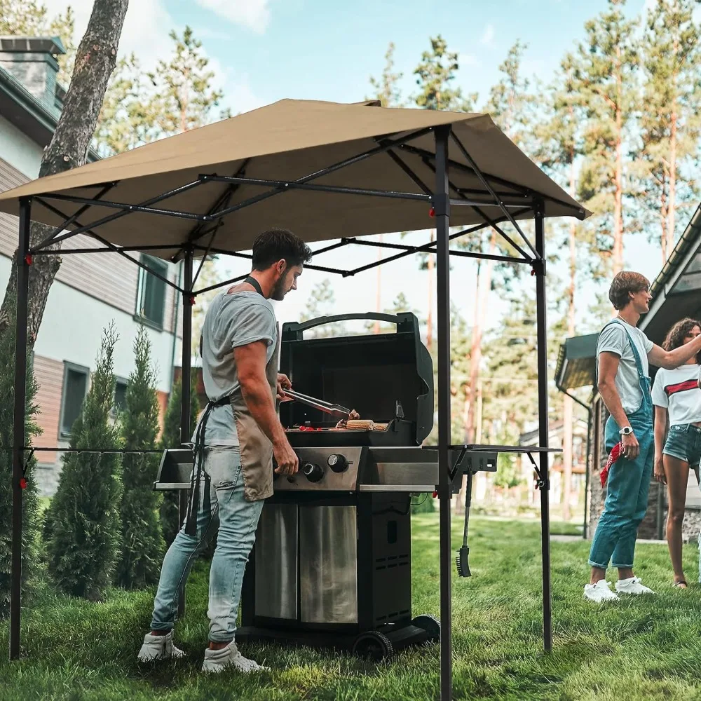 8x5 Pop up Grill Gazebo Portable BBQ Gazebo Canopy Tent with Roller Bag, Outdoor Barbeque Shelter, Beige
8x5 Pop up Grill Gazebo Portable BBQ Gazebo Canopy Tent with Roller Bag, Outdoor Barbeque Shelter, Beige