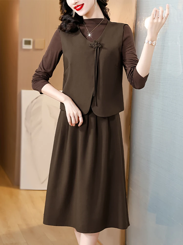 2024 Autumn Winter Korean Fashion Elegant Solid Dress Suits Women Bodycon Blouses+Vest+Half Length A-Line Skirt Three Piece Suit
2024 Autumn Winter Korean Fashion Elegant Solid Dress Suits Women Bodycon Blouses+Vest+Half Length A-Line Skirt Three Piece Suit