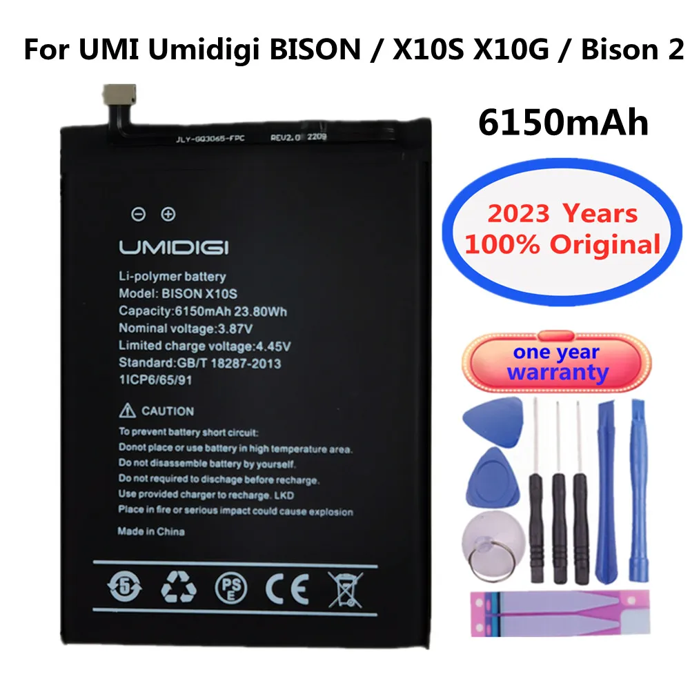 

2023 Years 100% Original Phone Battery For UMI Umidigi BISON X10S X10G / Bison 2 Bison2 6150mAh Phone Battery Bateria In Stock