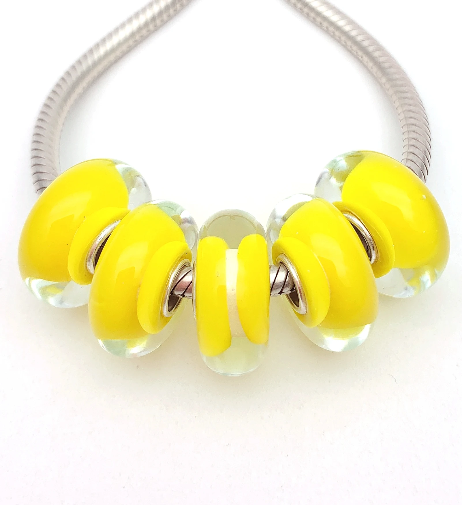 Бусины из серебра 100% пробы с муранским стеклом
Бусины из серебра 100% пробы с муранским стеклом