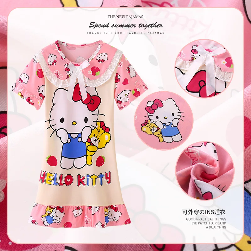 Sanrio, Hello Kitty, Y2K, детская ночная рубашка, Cinnamoroll Melody, летняя Домашняя одежда с героями мультфильмов, милая Свободная юбка, Повседневная Пижама с аниме, подарок для девочек
Sanrio, Hello Kitty, Y2K, детская ночная рубашка, Cinnamoroll Melody, летняя Домашняя одежда с героями мультфильмов, милая Свободная юбка, Повседневная Пижама с аниме, подарок для девочек