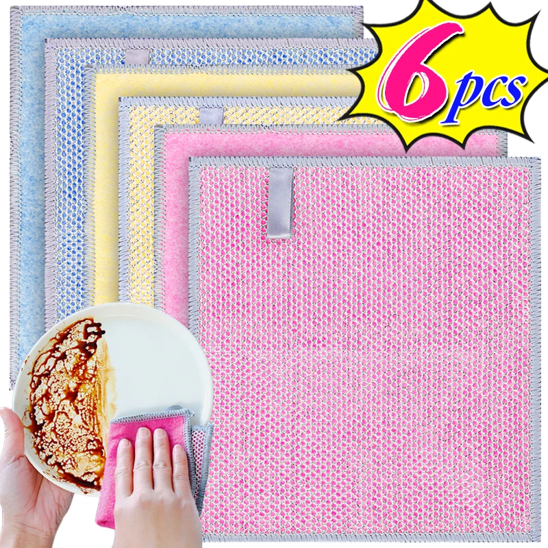 New Double-sided Silver Wire Rags Kitchen Pan Pot Dishwashing Cloth Dishcloths Thickened Non-stick Oil Rust Removal Cleaning Rag
New Double-sided Silver Wire Rags Kitchen Pan Pot Dishwashing Cloth Dishcloths Thickened Non-stick Oil Rust Removal Cleaning Rag