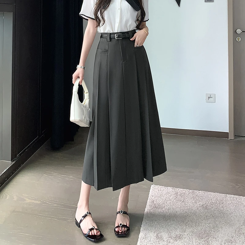 Casual Suit Skirts Korean Women Fashion High Waist A-line Pleated Skirt Ladies Elegant Gray Long Skirts Spring Autunn Faldas
Casual Suit Skirts Korean Women Fashion High Waist A-line Pleated Skirt Ladies Elegant Gray Long Skirts Spring Autunn Faldas
