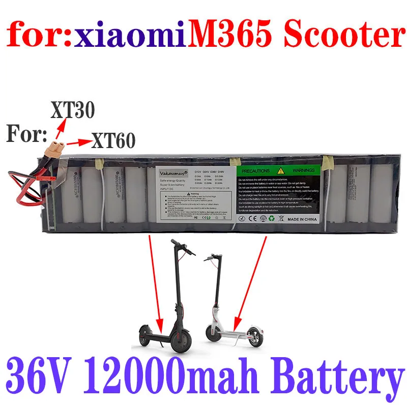 

Lithium Battery FOR Xiaomi Mijia M365 Electric Scooter, 18650, 10S, 3P, 36V, 12Ah, 42V, SC, Communication, Waterproof Packaging