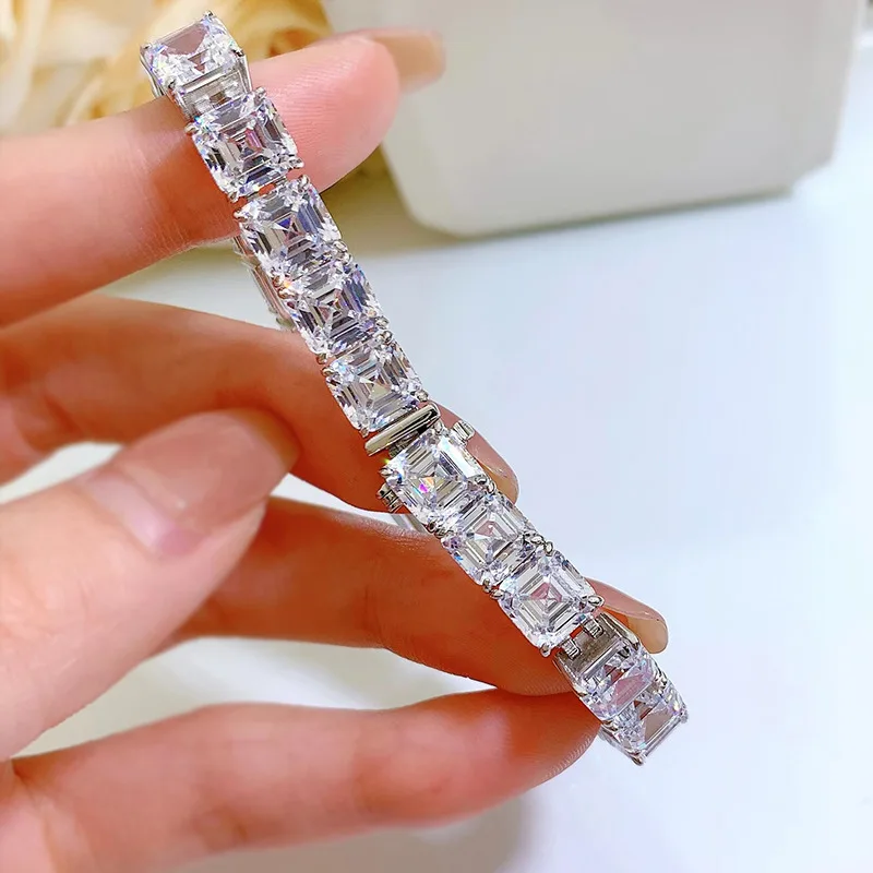 

2023 New S925 Sterling Silver Bracelet Full Diamond Pagoda Bracelet Fashionable and Elegant Ins Mingyuan Style