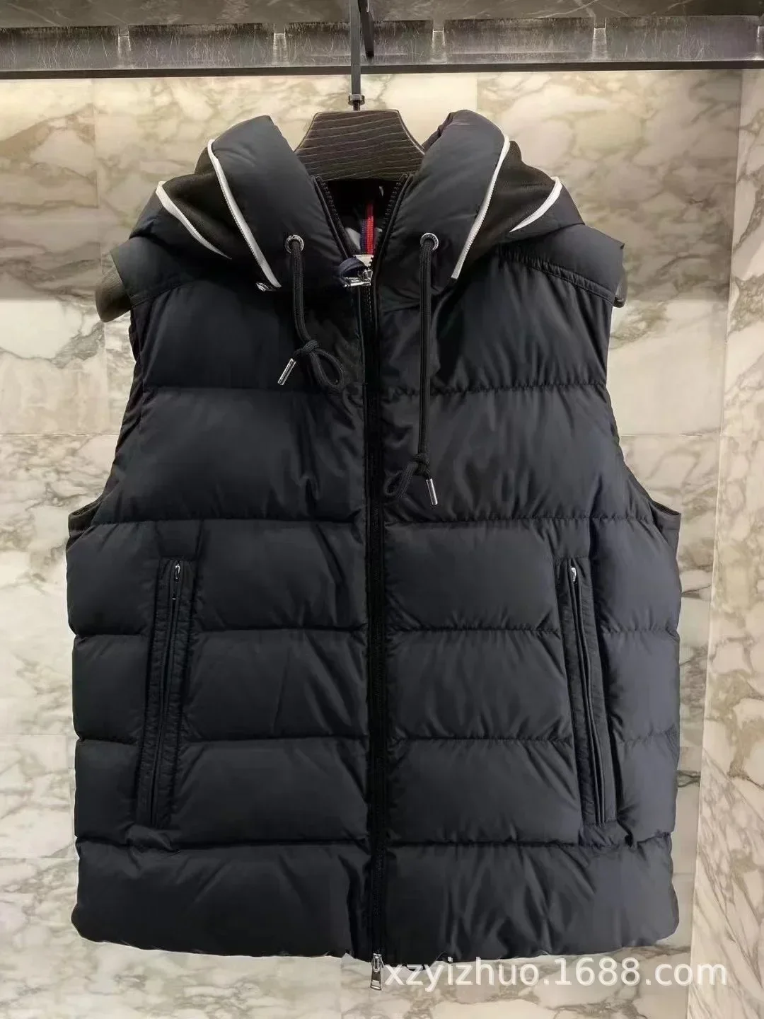 

High Quality Goose Down Men's and Women's Down Vest 2023 Winter Thickened Warm Jacket Luxury Fashion Hooded Down Vests