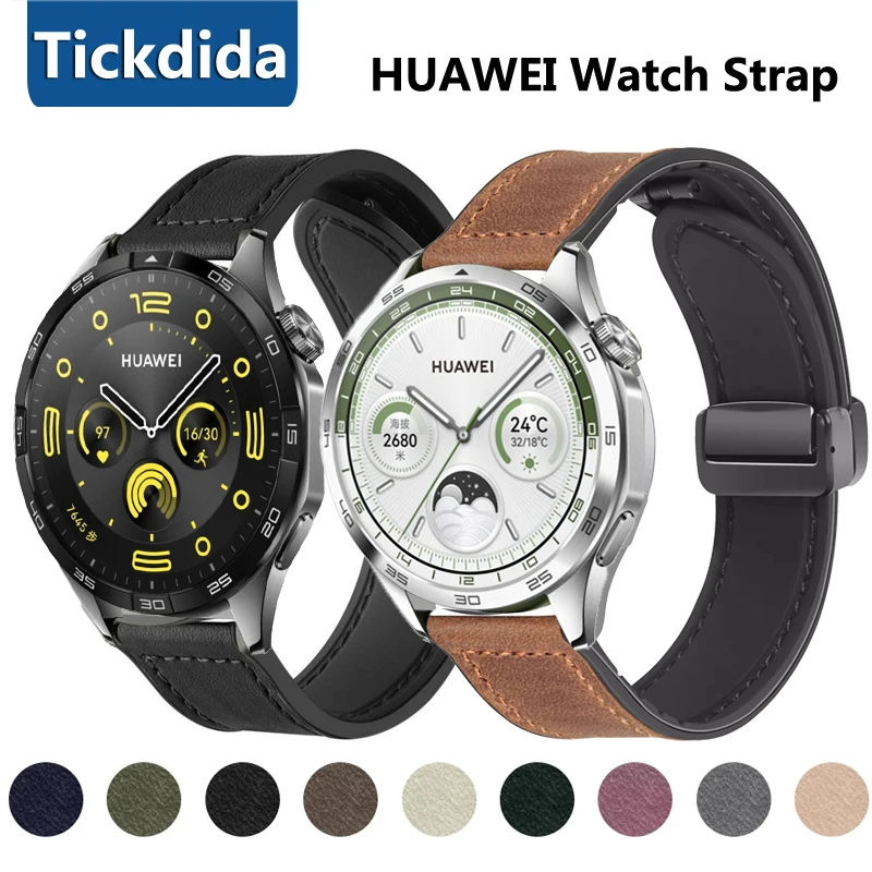 

Leather Silicone Strap for Huawei Watch GT 4 46mm 41mm Band Wristband Bracelet for Huawei GT4 GT3 Pro GT2 18mm 20mm 22mm Strap