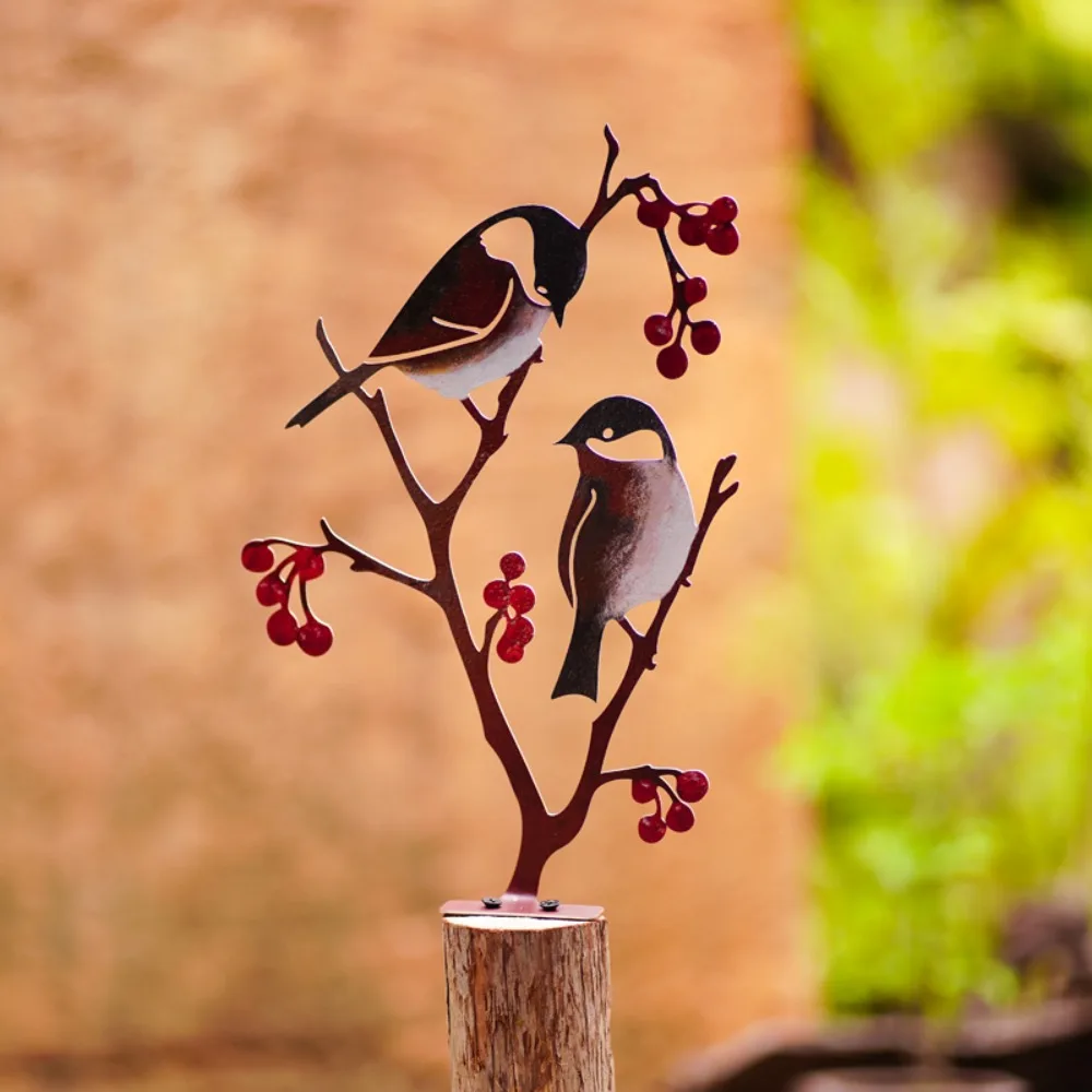 

Decorative Bird Garden Stakes High Quality Outdoor Decor Party Décor Rust Birds Metal Metal Bird Stake Branch