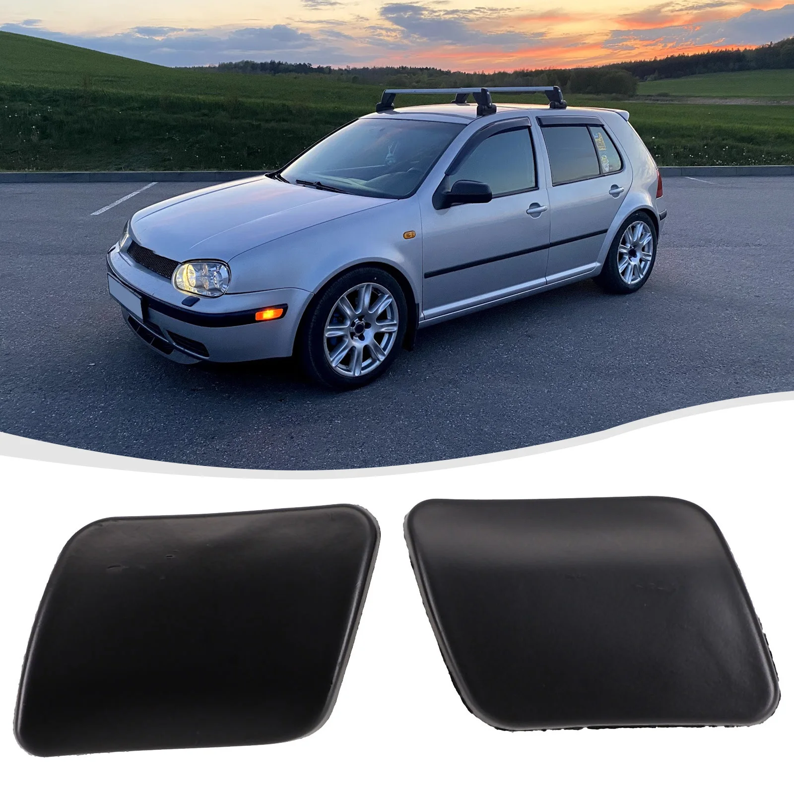 1 Pair Car Front Bumper Headlight Washer Nozzle Jet Cover Cap Left And Right Side For Golf 4 1997-2006 1J0955109A 1J0955110A
1 Pair Car Front Bumper Headlight Washer Nozzle Jet Cover Cap Left And Right Side For Golf 4 1997-2006 1J0955109A 1J0955110A