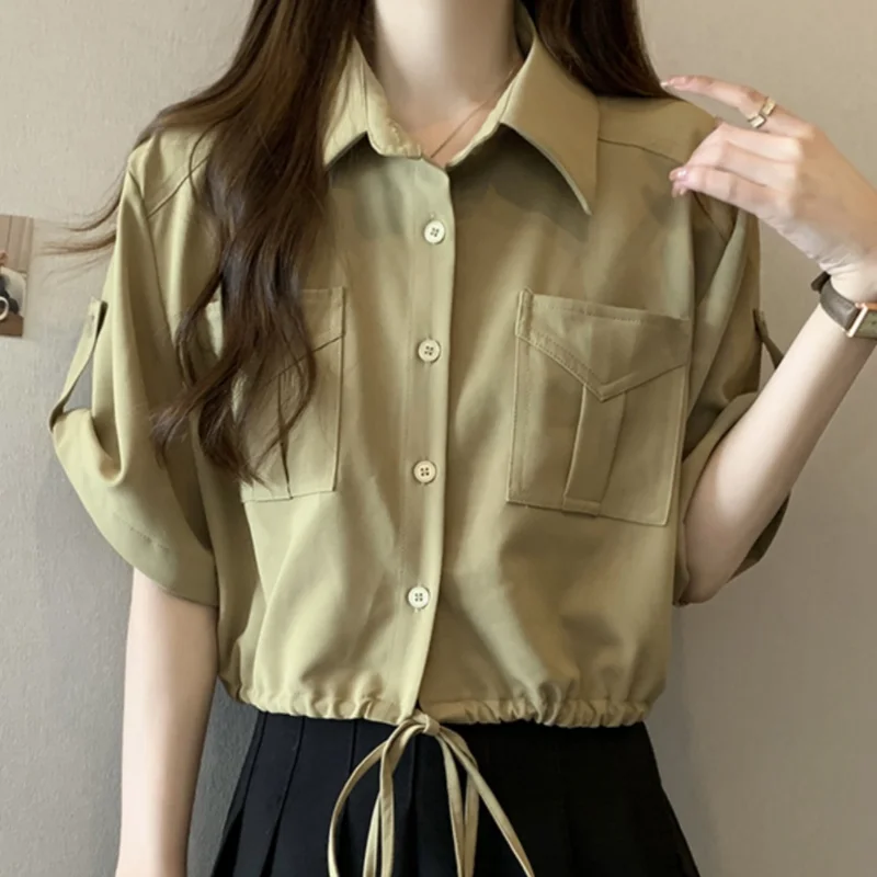 LKSK Work Attire Tie Up Short Top for Women's Summer Thin Size Oversized Chubby Mm Loose and Slimming Design Short Sleeved Shirt
LKSK Work Attire Tie Up Short Top for Women's Summer Thin Size Oversized Chubby Mm Loose and Slimming Design Short Sleeved Shirt