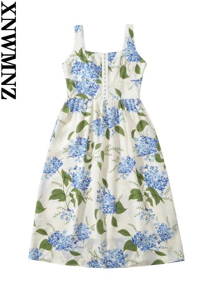 XNWMNZ 2023 Women Fashion French Retro Print Dress Woman Holiday Style Square Neck Wide Straps Female Chic Midi Dresses
XNWMNZ 2023 Women Fashion French Retro Print Dress Woman Holiday Style Square Neck Wide Straps Female Chic Midi Dresses