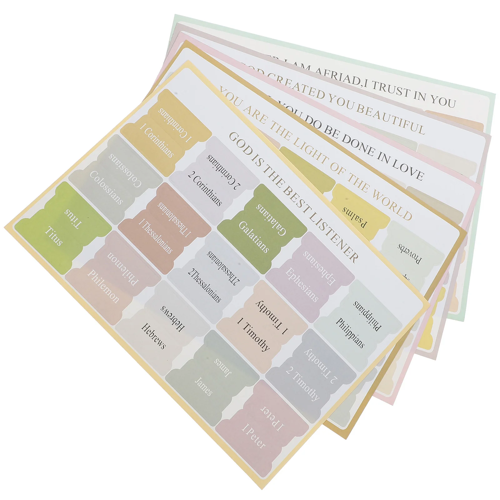 

5 Sets Bible Index Tags Convenient Sticky Reading Strips Stickers Colorful Highlight Paper Tabs for Note Labels