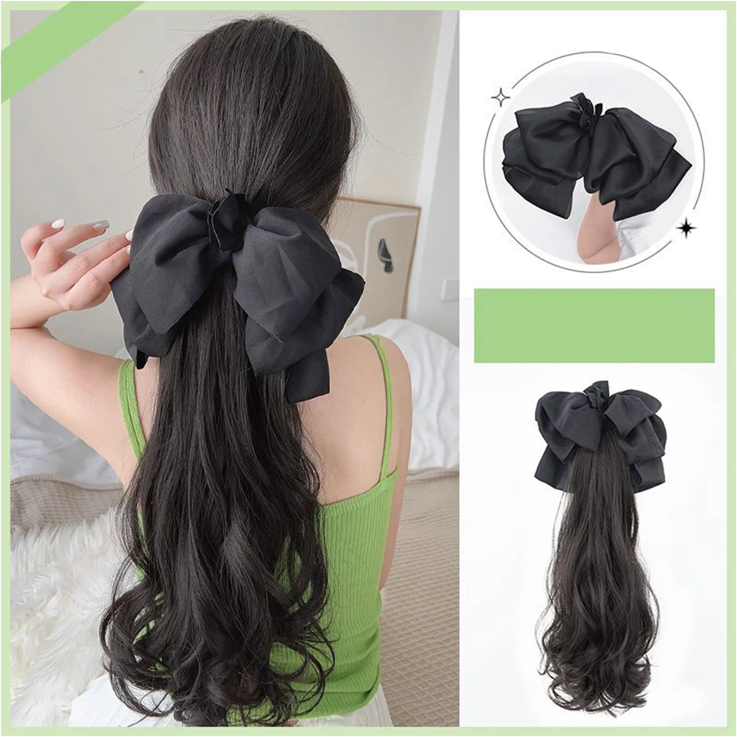 2023 New Bowtie Wig Ponytail Grip Claw Clip Ponytail Braid Hair Extensions Long Curly Hair Natural Curly Hair Tail For Women
2023 New Bowtie Wig Ponytail Grip Claw Clip Ponytail Braid Hair Extensions Long Curly Hair Natural Curly Hair Tail For Women