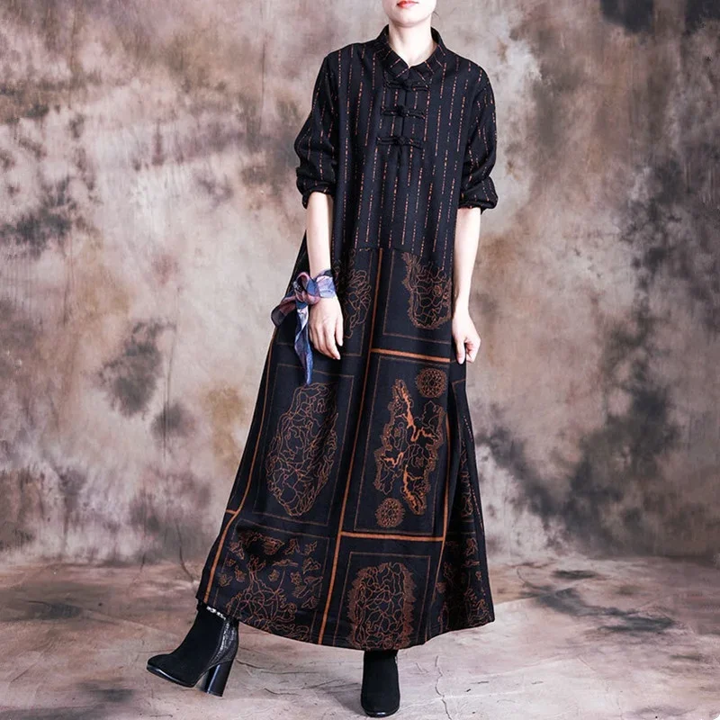Retro Chinese Style Clothing Women Dress 2020 Autumn Winter Long Robe Vintage Femme Vestidos Loose Ethinc Maxi Dresses 11775
Retro Chinese Style Clothing Women Dress 2020 Autumn Winter Long Robe Vintage Femme Vestidos Loose Ethinc Maxi Dresses 11775