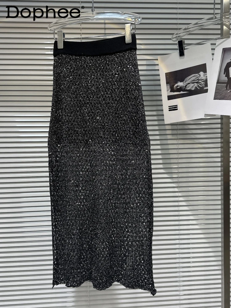 Модная блестящая женская юбка, облегающая сексуальная юбка с блестками, Новинка осени 2023, черные длинные юбки с эластичным поясом для женщин
Модная блестящая женская юбка, облегающая сексуальная юбка с блестками, Новинка осени 2023, черные длинные юбки с эластичным поясом для женщин
