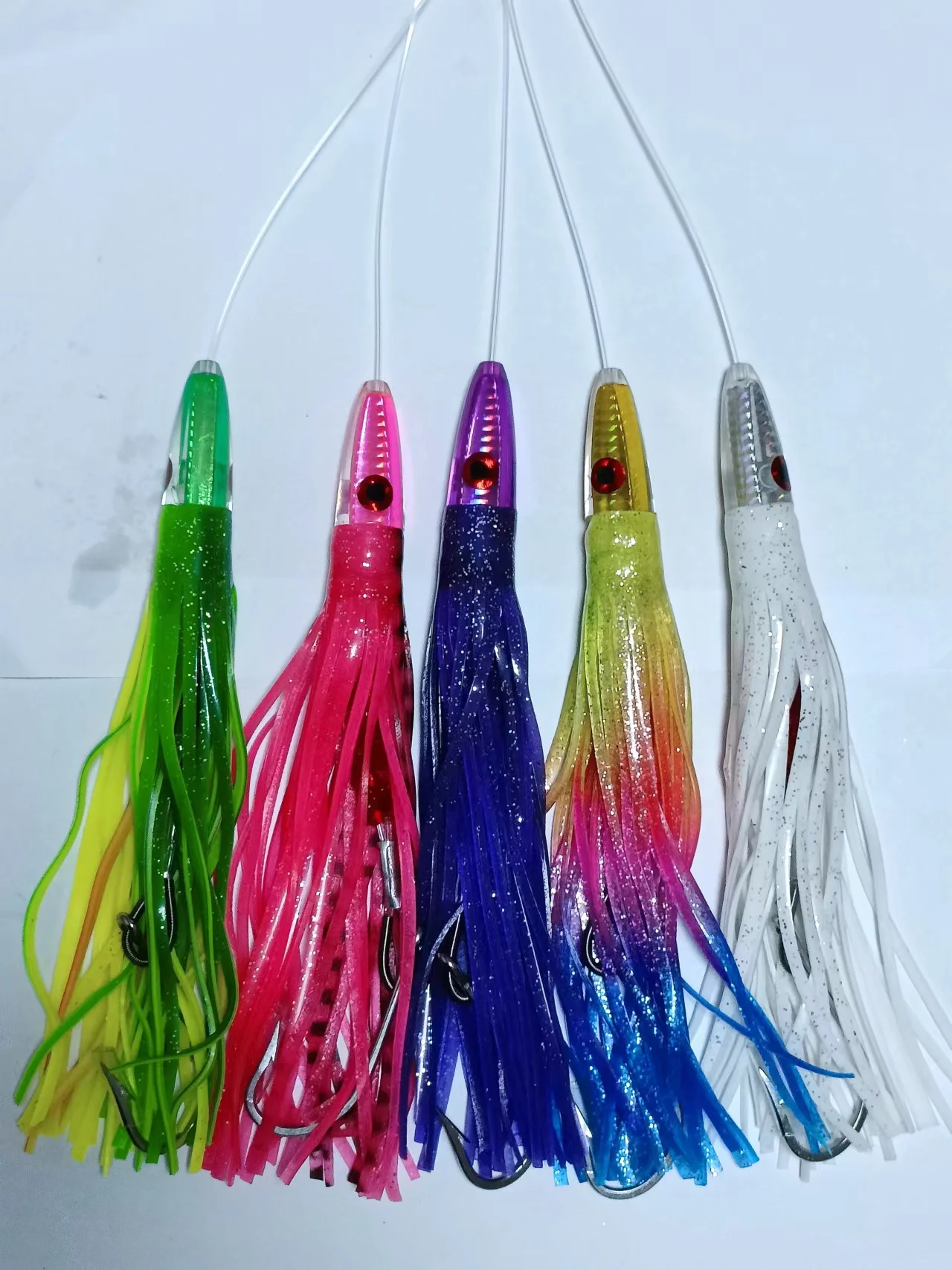 Drag fishing resin fish,5-pack.85g,2 metre long,stainless steel No.7/0 Hook,pulling force 200 pounds,fishing tuna,swordfish
Drag fishing resin fish,5-pack.85g,2 metre long,stainless steel No.7/0 Hook,pulling force 200 pounds,fishing tuna,swordfish