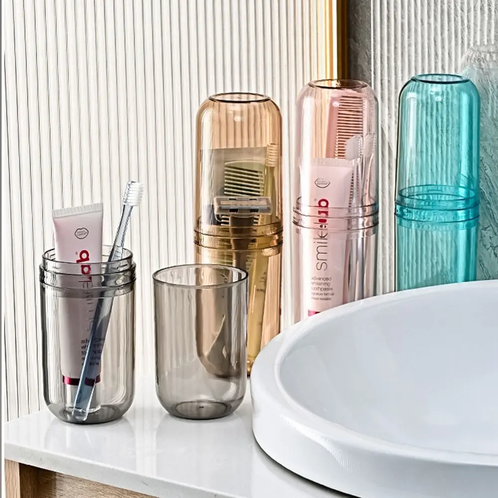 

Портативный стакан для чистки зубной щетки, контейнер для зубной пасты, прозрачный контейнер для хранения зубной пасты, аксессуары для ванной комнаты