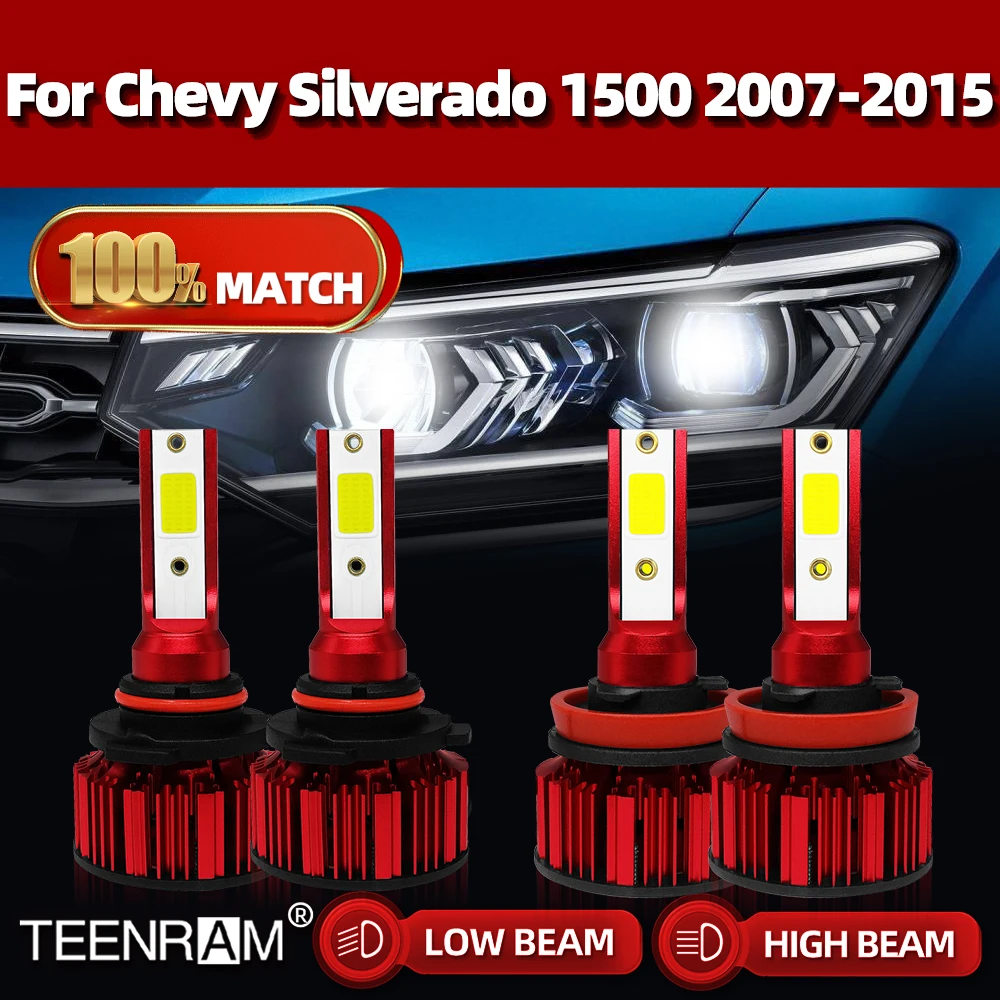 

9005 HB3 H11 LED Car Headlight Bulbs 240W 40000LM Car Light 12V Auto Headlamp For Chevy Silverado 1500 2007-2012 2013 2014 2015