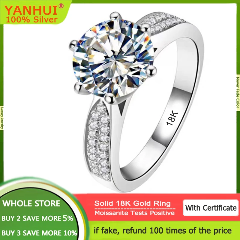 LMNZB Solid 18K White Gold Ring GRA Certified VVS1 3 Carat Diamond Moissanite Ring Wedding Band for Women Luxury Accessories
LMNZB Solid 18K White Gold Ring GRA Certified VVS1 3 Carat Diamond Moissanite Ring Wedding Band for Women Luxury Accessories