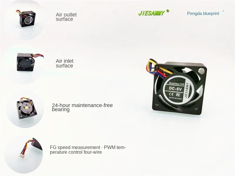 JIESAMMY Copper Core 2010 5V 0.06A Micro PWM Temperature Control Speed Measurement 2CM 13000 RPM Cooling Fan 20 * 20 * 10mm
JIESAMMY Copper Core 2010 5V 0.06A Micro PWM Temperature Control Speed Measurement 2CM 13000 RPM Cooling Fan 20 * 20 * 10mm