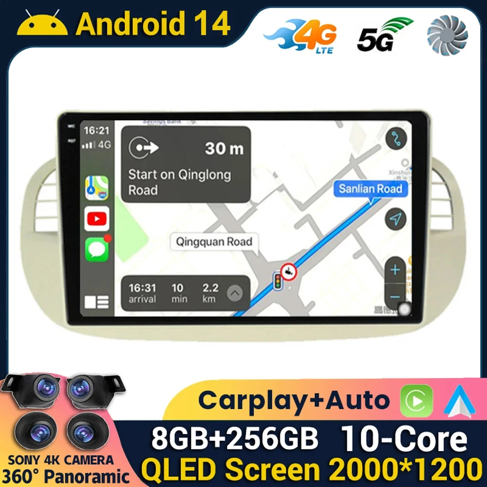 Android 13 8+256G For Fiat 500 Car Radio Stereo GPS Navigation Mirror Connection Split Screen Multimedia Carplay Auto Player DSP
Android 13 8+256G For Fiat 500 Car Radio Stereo GPS Navigation Mirror Connection Split Screen Multimedia Carplay Auto Player DSP