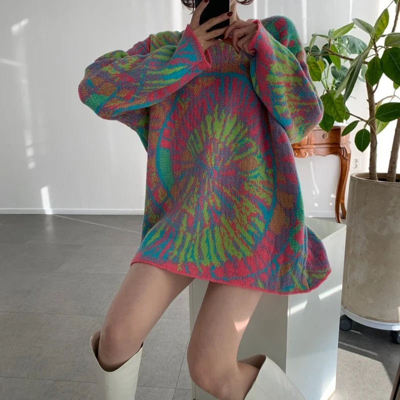 2022 New Women Loose Sweater Korea Chic Autumn Winter O-neck Pullover Loose Jacquard Design Casual Versatile Midi Knit Pullover
2022 New Women Loose Sweater Korea Chic Autumn Winter O-neck Pullover Loose Jacquard Design Casual Versatile Midi Knit Pullover
