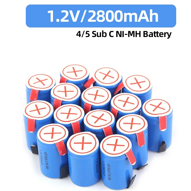 

4/5 SC Sub C Ni-MH Batteries li-ion 1.2V 2800mAh Lithium Battery Rechargeable