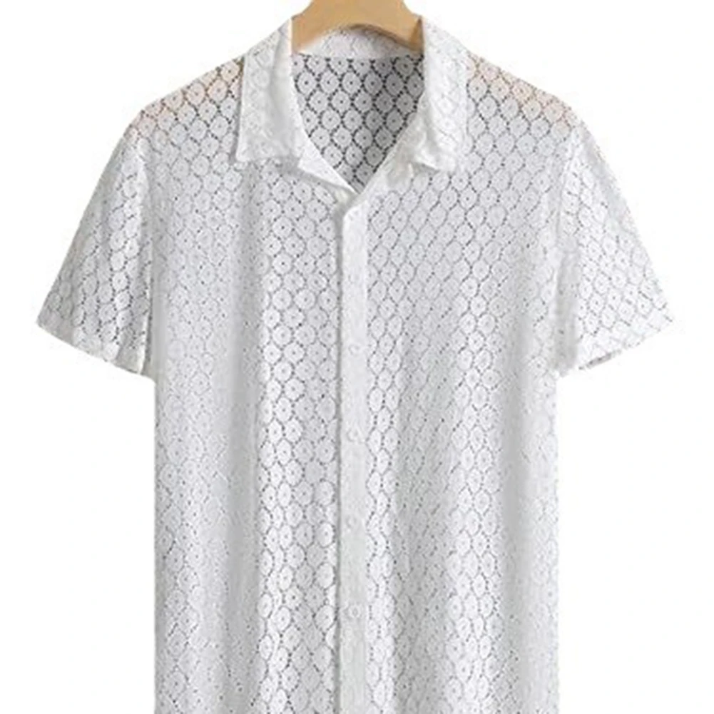 Tops Shirt Lace Outer Lapel Tops Polyester S-2XL Sexy Short-Sleeve Shirt Beach Casual Embroidery Hollow Out Mesh
Tops Shirt Lace Outer Lapel Tops Polyester S-2XL Sexy Short-Sleeve Shirt Beach Casual Embroidery Hollow Out Mesh