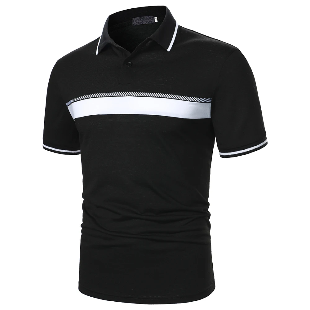 

Men Short Sleeve Polo Shirt Three-Color Splicing Tops New Summer Streetwear Casual Fashion Classic Men Lapel Rib Polo Shirt