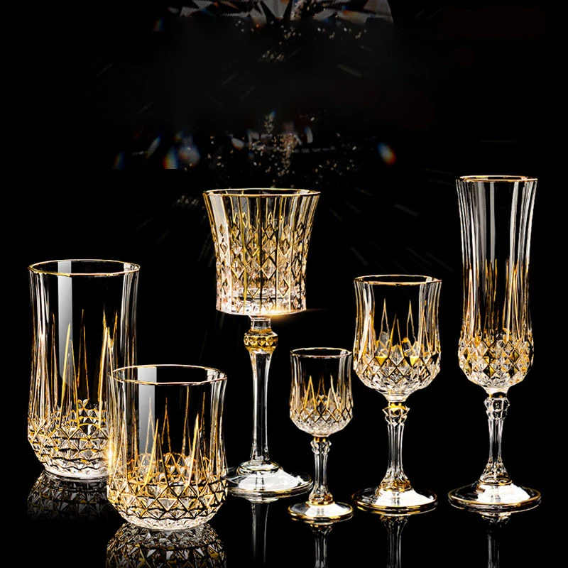 Gold Luxury Wine Glass Champagne Goblet European Style Exquisite Household Bar Crystal Whiskey Glasses Hand Blown Cups
Gold Luxury Wine Glass Champagne Goblet European Style Exquisite Household Bar Crystal Whiskey Glasses Hand Blown Cups