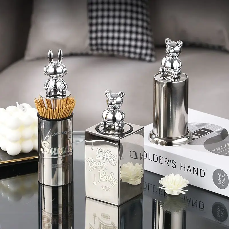 Creative Automatic Pop-up Toothpick Holder Stainless Steel Cartoon Toothpick Dispenser Home Living Room Toothpick Storage Box
Creative Automatic Pop-up Toothpick Holder Stainless Steel Cartoon Toothpick Dispenser Home Living Room Toothpick Storage Box