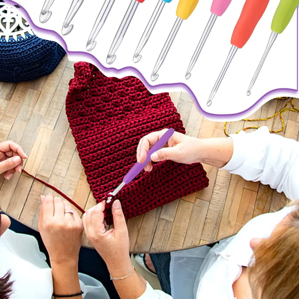 Fenrry Crochet Kit for Beginners Ergonomic Crochet Hook Set Soft Grip Crochet Hooks Set Stitch Markers Knitting Fenrry Crochet Kit for Beginners Ergonomic Crochet Hook Set Soft Grip Crochet Hooks Set Stitch Markers Knitting