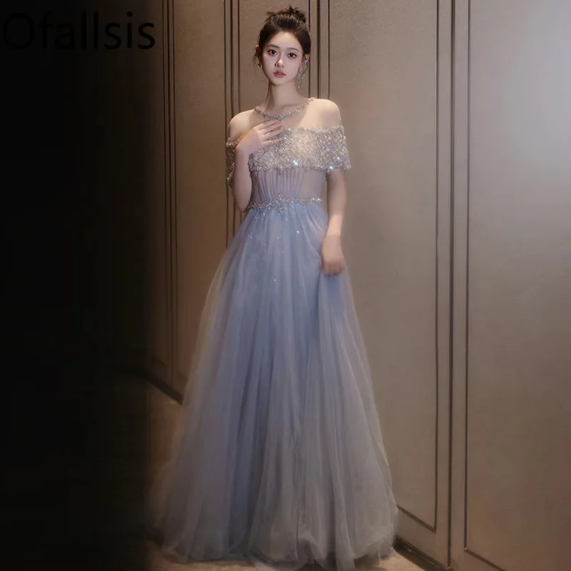 Ofallsis O neck Diamonds Evening Dress Summer Banquet Elegance Forest Bride Engagement Banquet Annual Meeting Host Dresses
Ofallsis O neck Diamonds Evening Dress Summer Banquet Elegance Forest Bride Engagement Banquet Annual Meeting Host Dresses