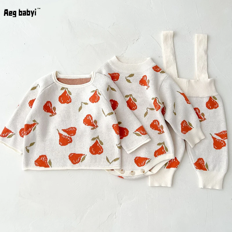 Autumn Baby Clothes Sets Toddler Girls Long Sleeve Knit Sweaters Baby Rompers Infant Overalls Sister Outfit Spring Kids Clothing
Autumn Baby Clothes Sets Toddler Girls Long Sleeve Knit Sweaters Baby Rompers Infant Overalls Sister Outfit Spring Kids Clothing