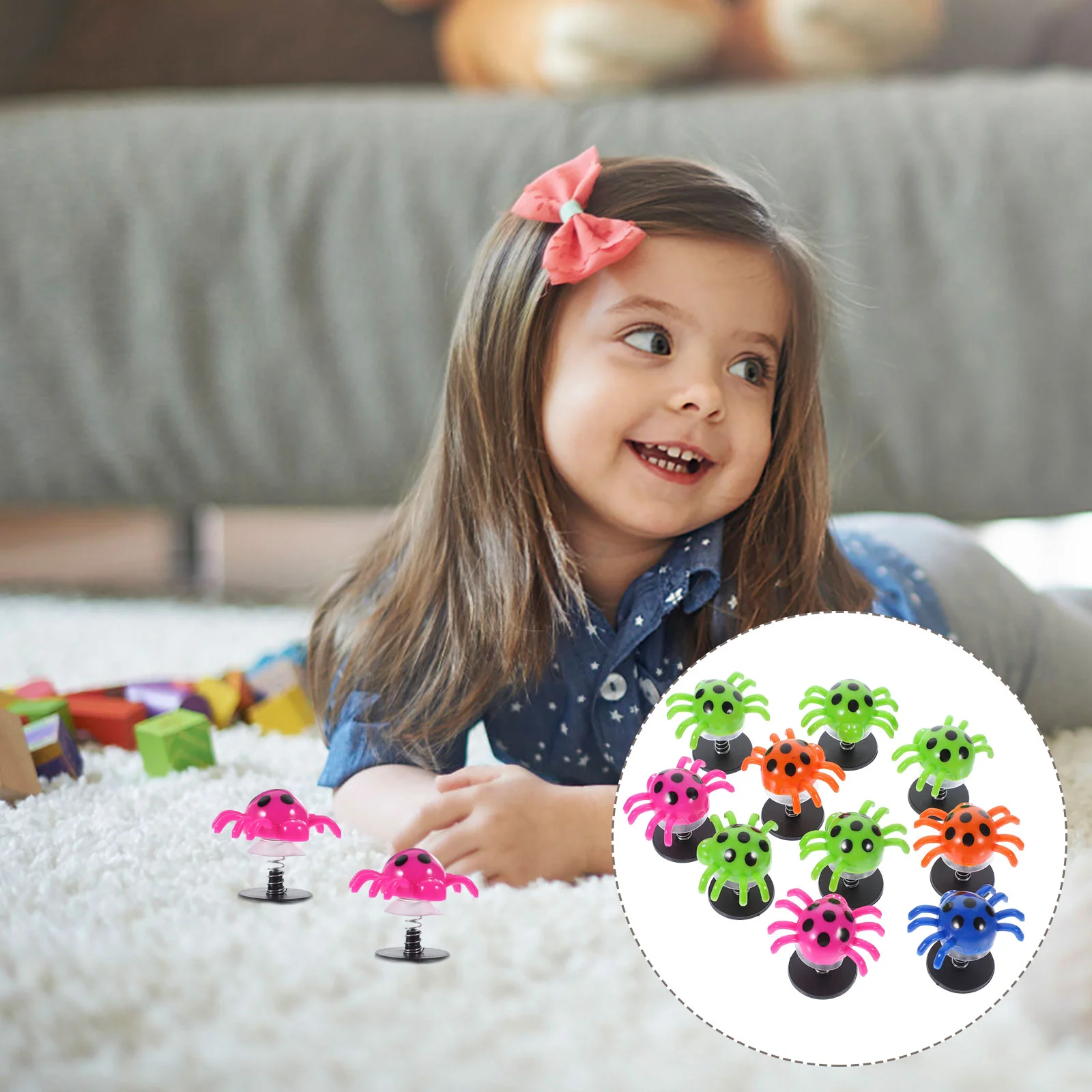 10 Pack Bounce Spiders Colorful Spiders Shape Jumping Toys Stress Relieve Spider Launcher Novelty Party Favors ( )
10 Pack Bounce Spiders Colorful Spiders Shape Jumping Toys Stress Relieve Spider Launcher Novelty Party Favors ( )