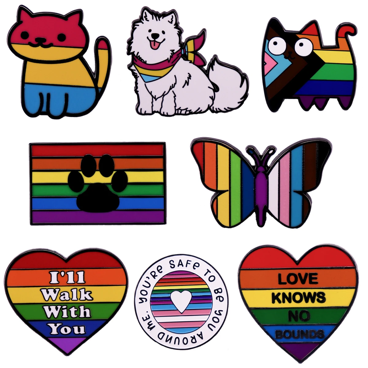LGBT Rainbow Heart Brooch Cute Cat Enamel Pins Clothes Bag Lapel Pin Gay Lesbian Pride Icon Badge Unisex Jewelry Gift
LGBT Rainbow Heart Brooch Cute Cat Enamel Pins Clothes Bag Lapel Pin Gay Lesbian Pride Icon Badge Unisex Jewelry Gift