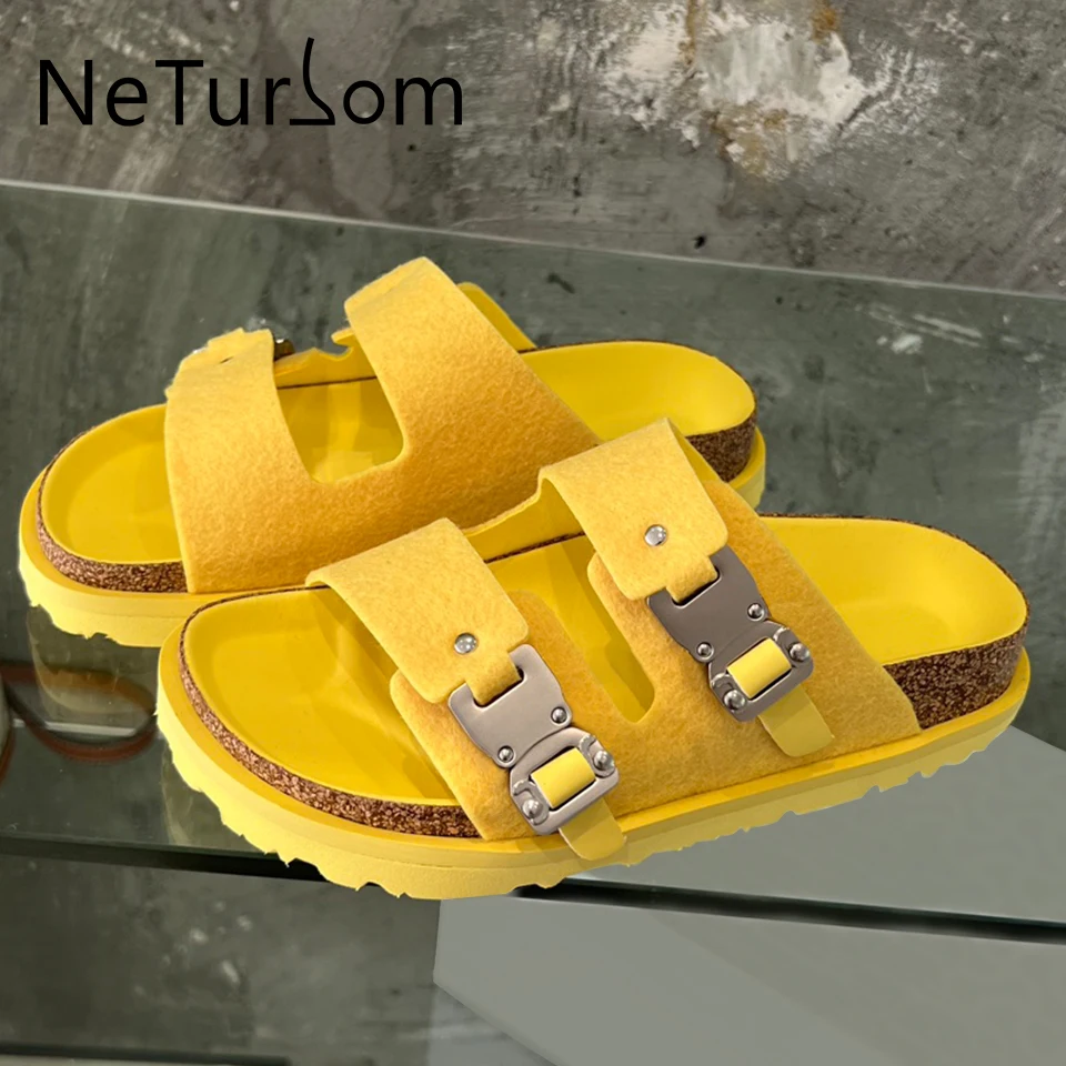 Summer Couple Sheep Suede Sandals Men Cowhide Leisure Flat Lefu Slides Designer Women Roman Open Toe Slippers Plus Size 35-46
Summer Couple Sheep Suede Sandals Men Cowhide Leisure Flat Lefu Slides Designer Women Roman Open Toe Slippers Plus Size 35-46