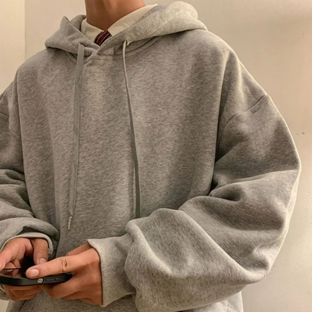 Solid Color Long-sleeved Hoodie Stylish Men's Fall Winter Hoodie Drawstring Design Big Patch Pocket Soft Warm Fabric Plus Size
Solid Color Long-sleeved Hoodie Stylish Men's Fall Winter Hoodie Drawstring Design Big Patch Pocket Soft Warm Fabric Plus Size