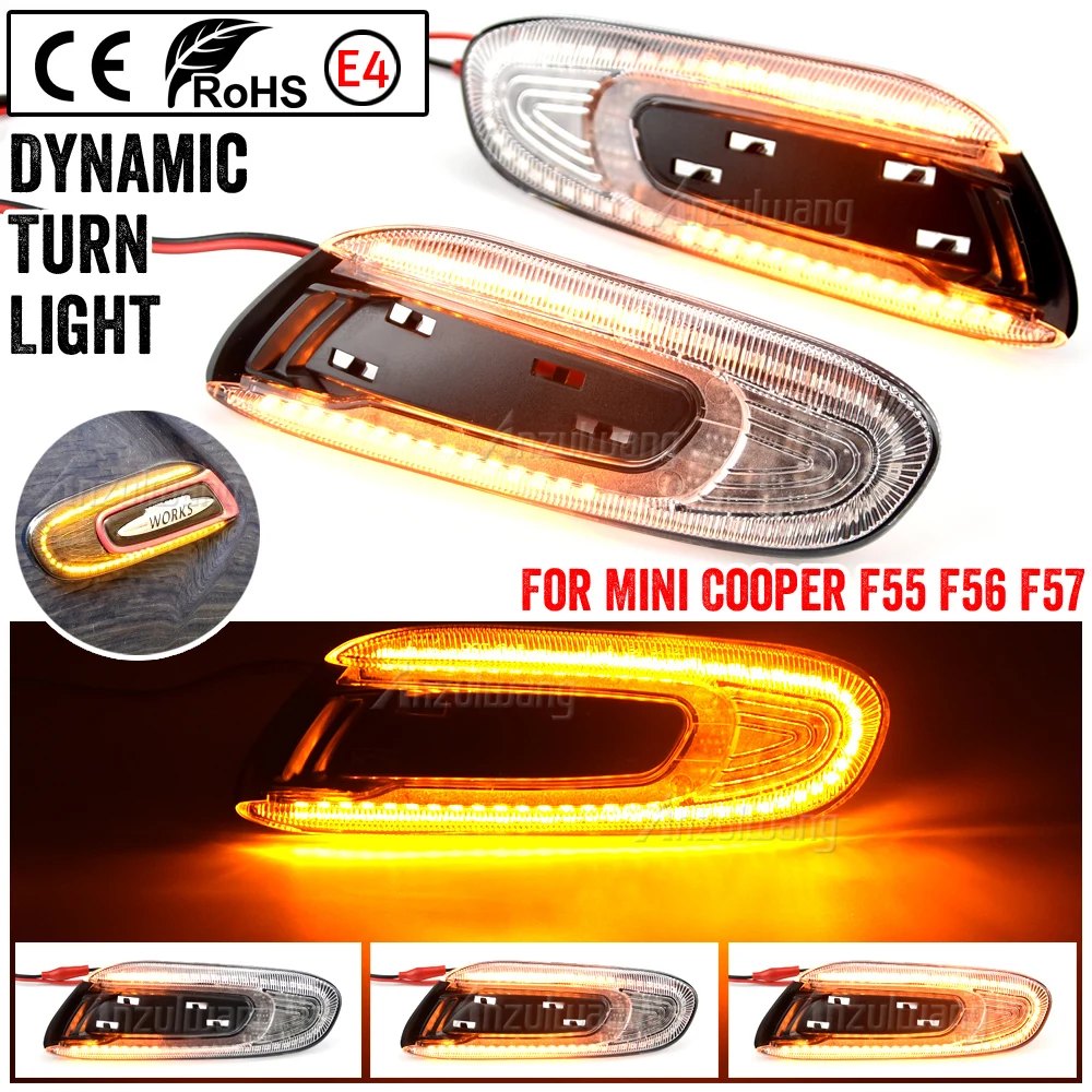 For Mini Cooper F55 F56 F57 2X Dynamic LED Fender Side Marker Lights Sequential Turn Signal Lamps Smoke Lens No Error Waterproof 
For Mini Cooper F55 F56 F57 2X Dynamic LED Fender Side Marker Lights Sequential Turn Signal Lamps Smoke Lens No Error Waterproof